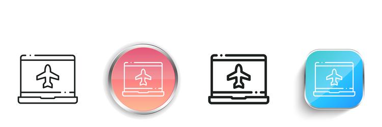 laptop icon thin linear regular and button style vector image