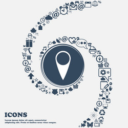 map pointer icon gps location symbol in the center vector image