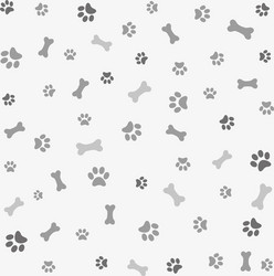 Seamless Bone and Paw Print Pattern vector image