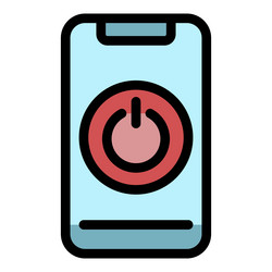 smartphone and power button icon color outline vector image