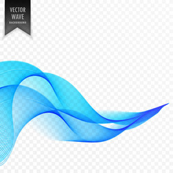 Abstract wave of blue smoke transparent flow Vector Image