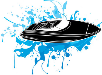 speedboat flat isolated vector