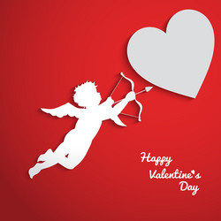 Valentines day background with cupid vector