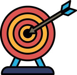 a black and white image of target with an arrow vector image