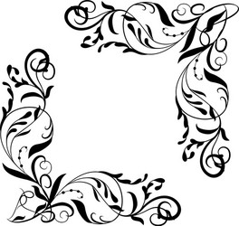 Corner element vignettes ornate frame vector