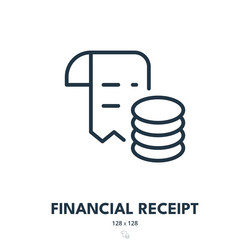 Financial receipt icon transaction cheque bill vector