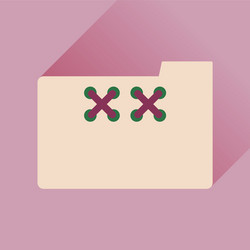 Flat icon with long shadow folder crosses vector