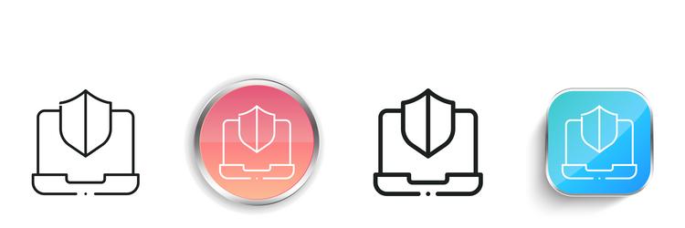 laptop icon thin linear regular and button style vector image