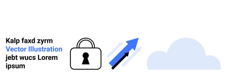network security concept with lock upward arrow vector image