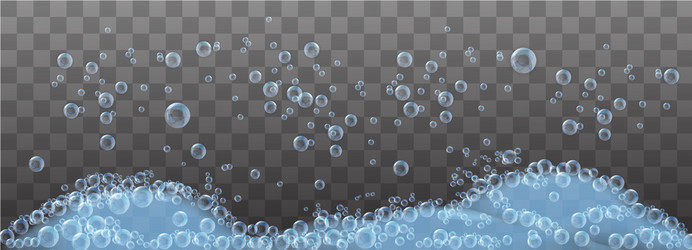 soap foam and bubbles on transparent background vector image