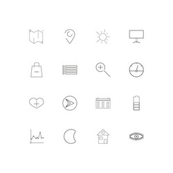 user interface simple linear icons set outlined vector image