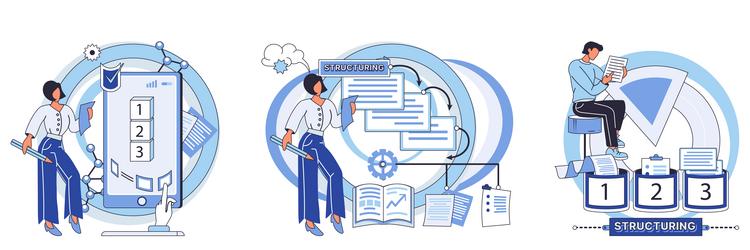 workflow strategic progress in business involves vector image