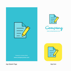 write document company logo app icon and splash vector image