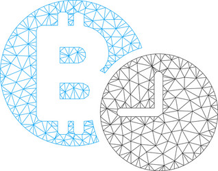 bitcoin credit clock mesh network model vector image