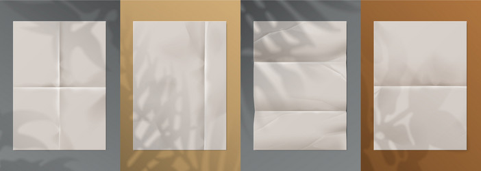 blank paper with folds realistic empty sheets vector image