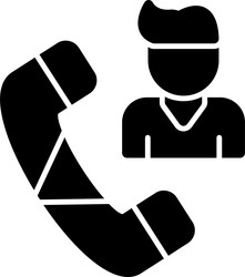 call queue glyph style icon design vector image