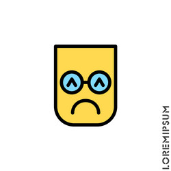 depressed sad stressed color emoji icon Vector Image