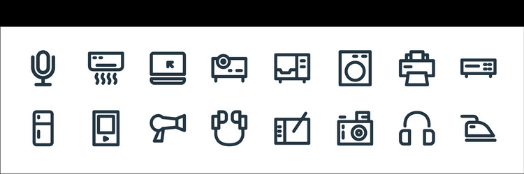 electronics line icons linear set quality vector image