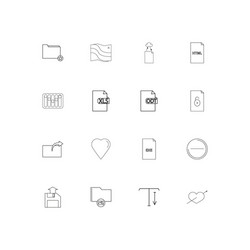 files and folders sign linear thin icons set vector image