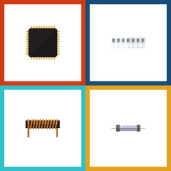 flat icon appliance set of resistor memory vector image