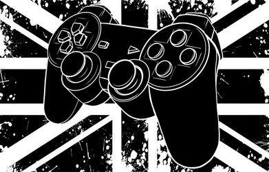 Gaming controller with england flag Royalty Free Vector
