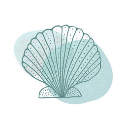 Hand-drawn seashell spiral with a texture of many vector