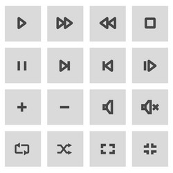 Media Player Line Icons Vector Image