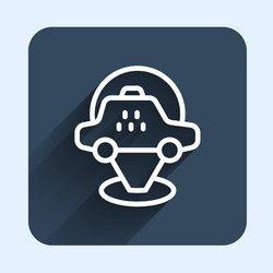 white line map pointer with taxi car icon isolated vector image