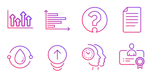 horizontal chart file and question mark icons set vector image