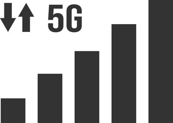 increasing bar graph 5g network speed vector image