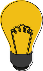 Lit lightbulb icon image vector