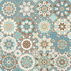 set of octagonal and square patterns vector