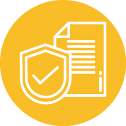 Shield with document block and flat style icon vector