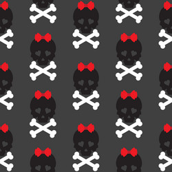 Skull with a bow seamless pattern background vector