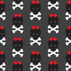 Skull with a bow seamless pattern background vector