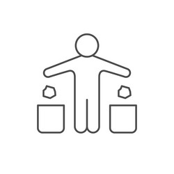 trash sorting line outline icon vector image