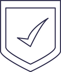 check mark on shield line style icon design vector image