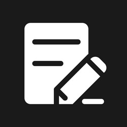 edit text dark mode glyph ui icon vector image