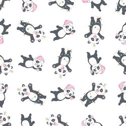 seamless pattern with the image of a cute panda vector