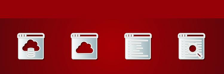 set cloud technology data transfer browser window vector image