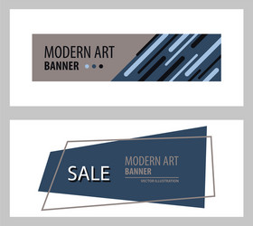 set of flat linear promotion ribbon banner scroll vector image