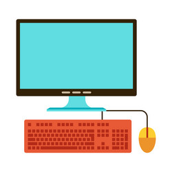 Stylized computer with monitor vector