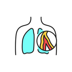 bronchiectasis line color icon sign for web page vector image