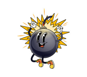 groovy bomb character features an explosive burst vector image