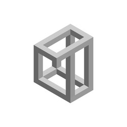 impossible object isolated on white background 3d vector image
