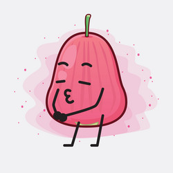 Java apple fruit cute character with simple face vector