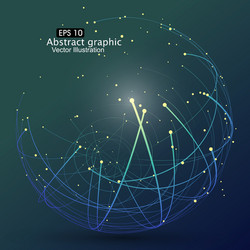 point and curve constructed the sphere wireframe vector image