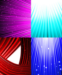 Set of background colourful luminous rays vector