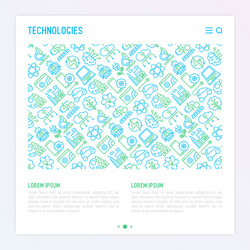 technologies concept with thin line icons vector image