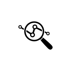Data Analysis Icon - Chart & Magnifier vector image